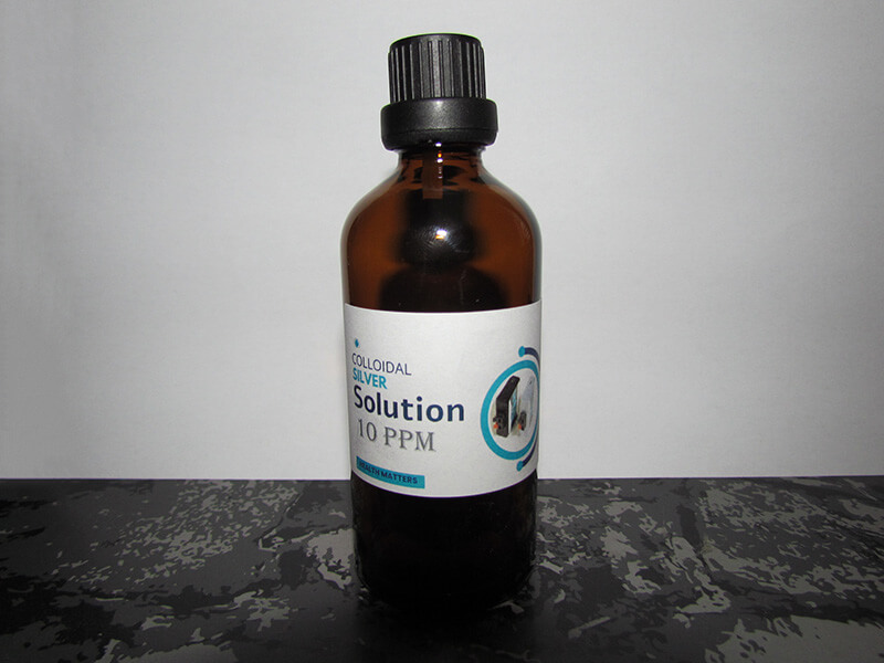100ml bottle of The Silver Lab's premium silver solution